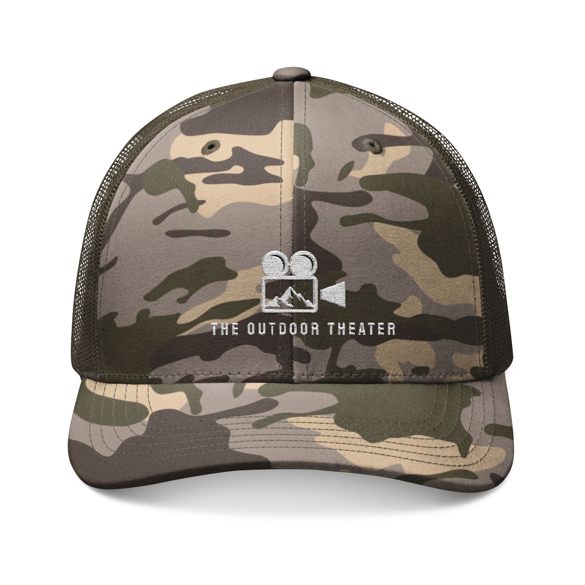 Outdoor Theater Logo Trucker Cap - Embroidered Camouflage Trucker Hat