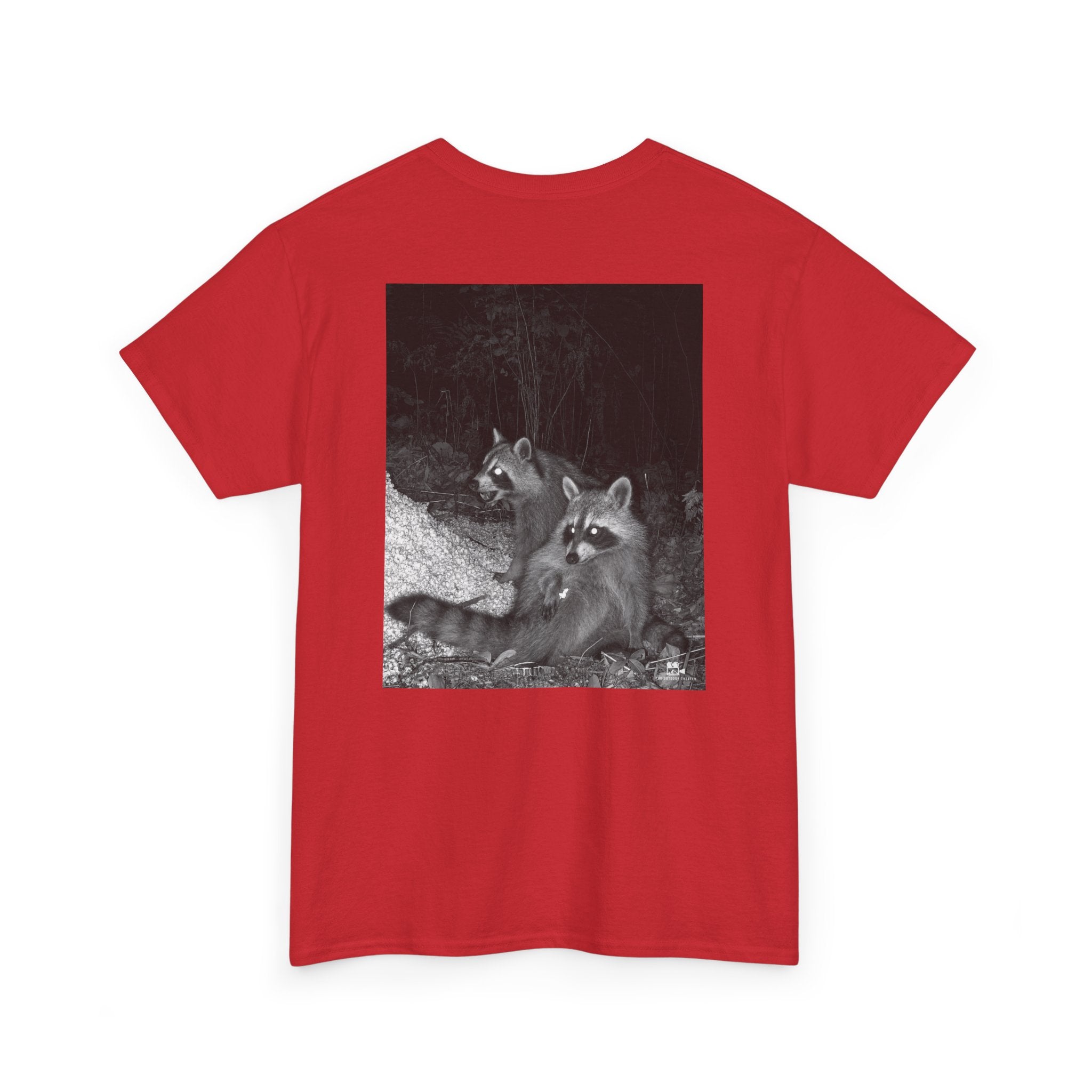 Raccoon Popcorn Party Graphic Tee - Adult Unisex T-Shirt - The Outdoor Theater