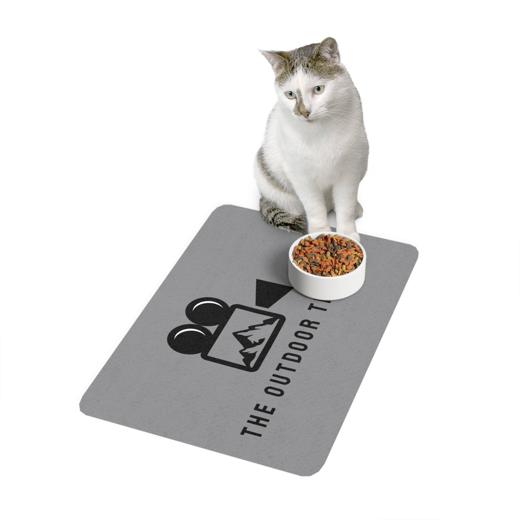 Outdoor Theater Logo Pet Food Mat - Dog/Cat Dish Mat - Grey