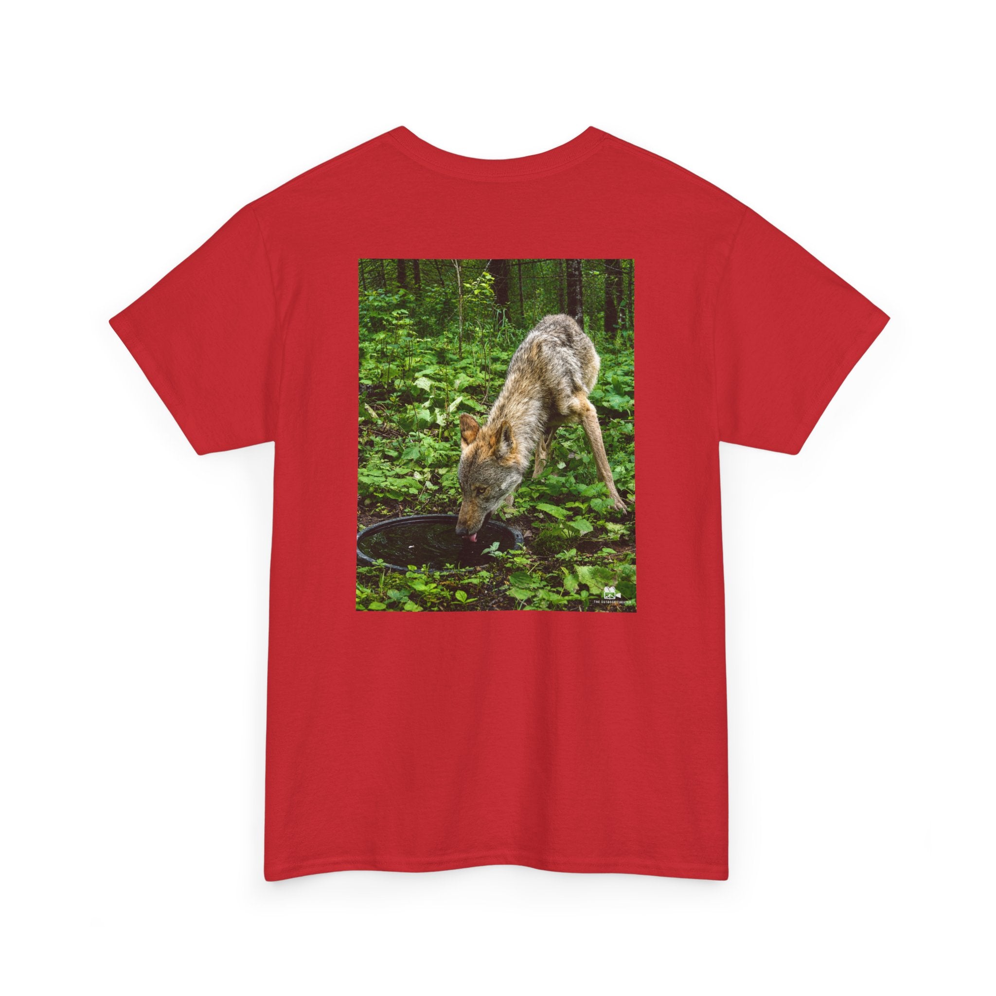 Wolf Drinking Graphic Tee - Adult Unisex T-Shirt - The Outdoor Theater