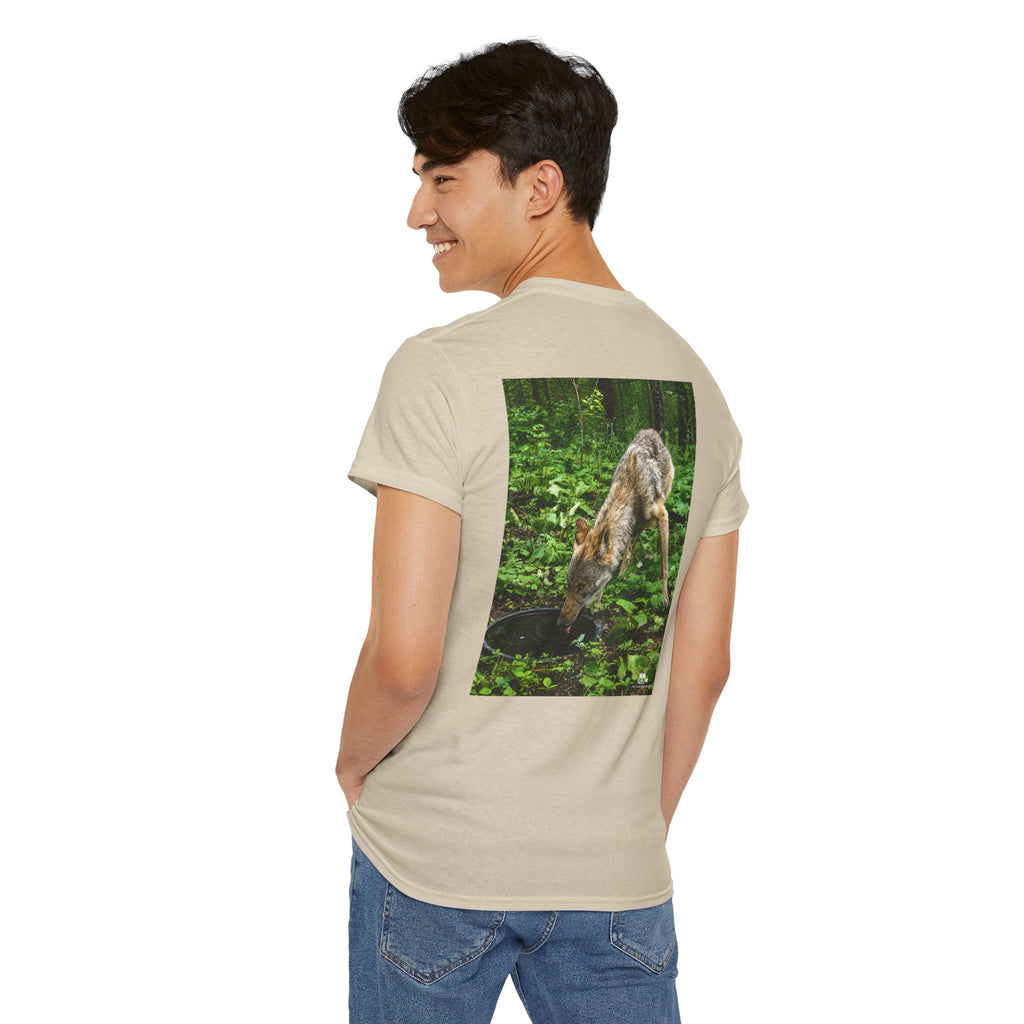 Wolf Drinking Graphic Tee - Adult Unisex T-Shirt - The Outdoor Theater