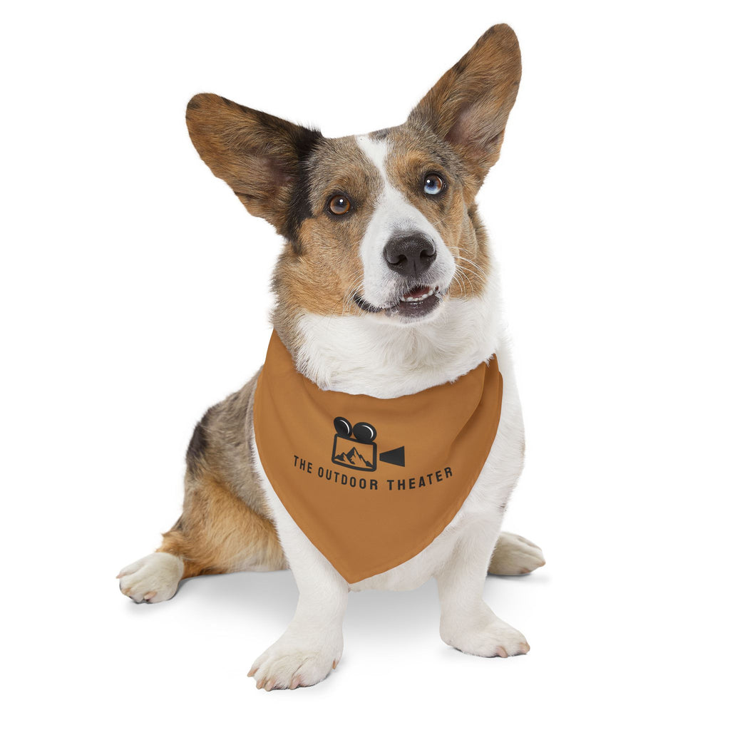 Outdoor Theater Logo Pet Bandana with Buckle Collar - Light Brown