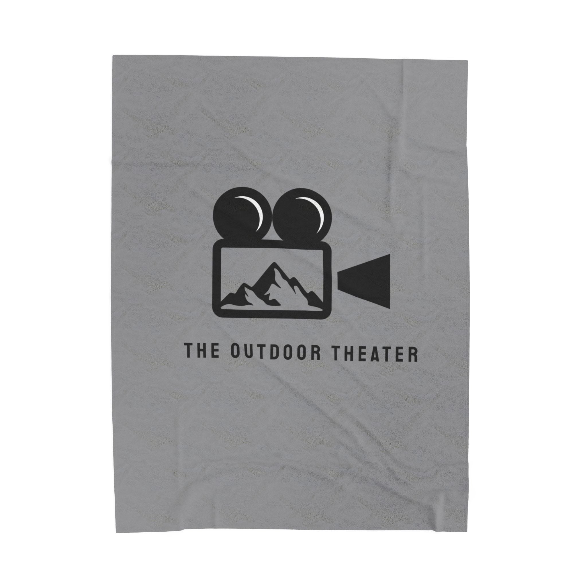 Outdoor Theater Velveteen Plush Blanket - Gray Logo Blanket