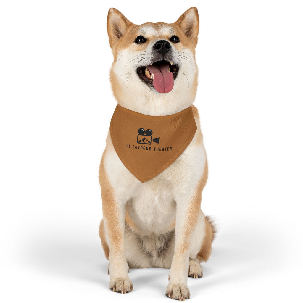 Outdoor Theater Logo Pet Bandana with Buckle Collar - Light Brown