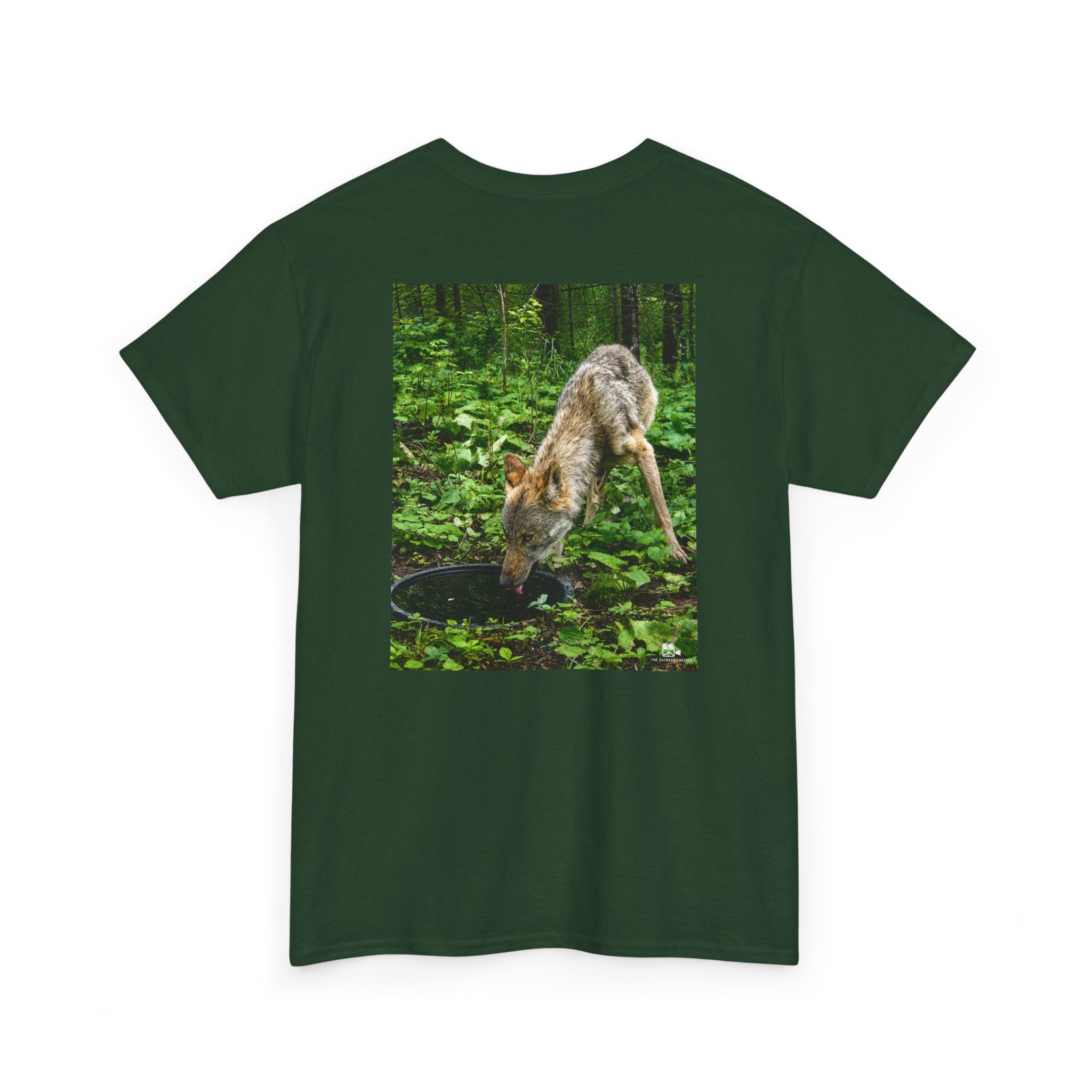 Wolf Drinking Graphic Tee - Adult Unisex T-Shirt - The Outdoor Theater