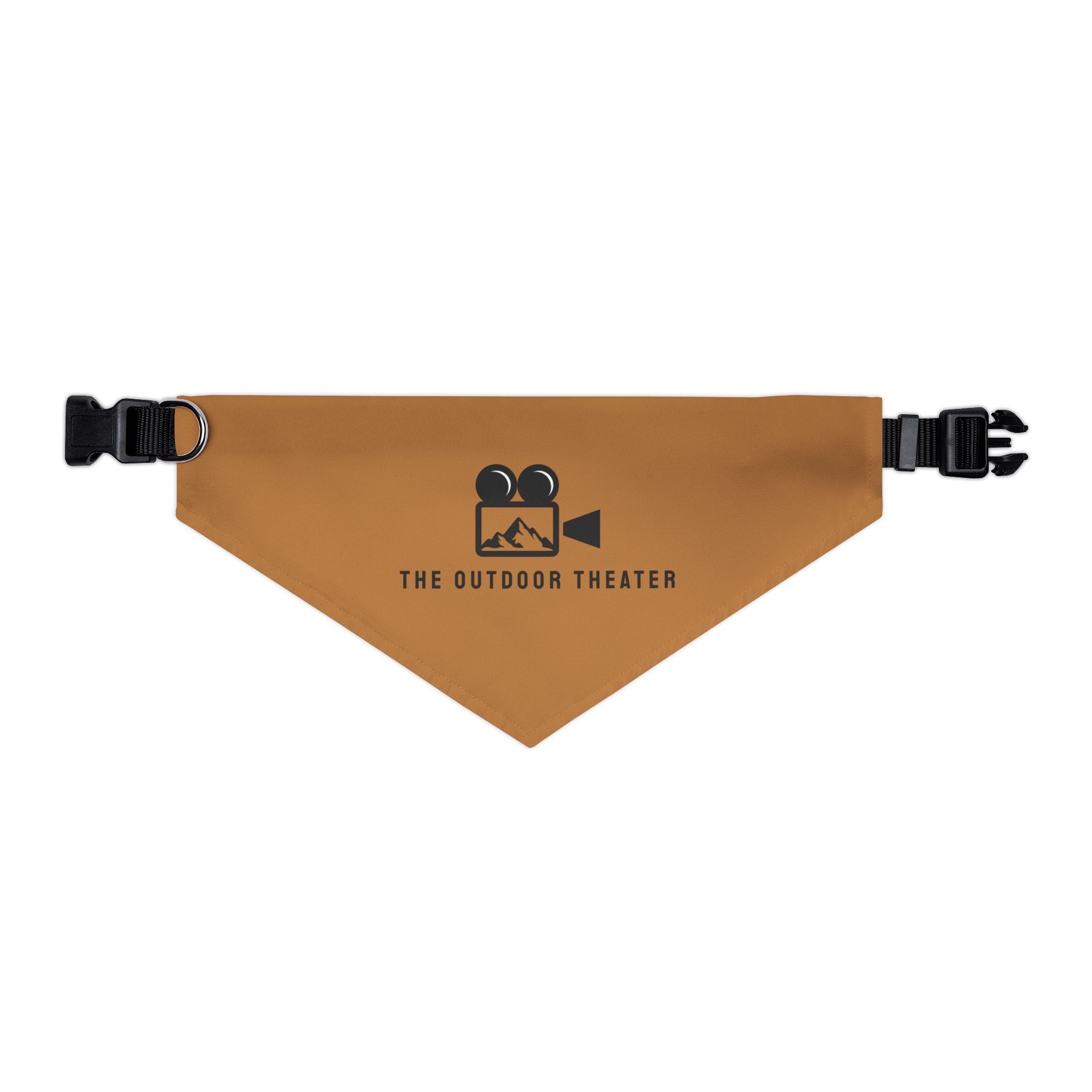 Outdoor Theater Logo Pet Bandana with Buckle Collar - Light Brown