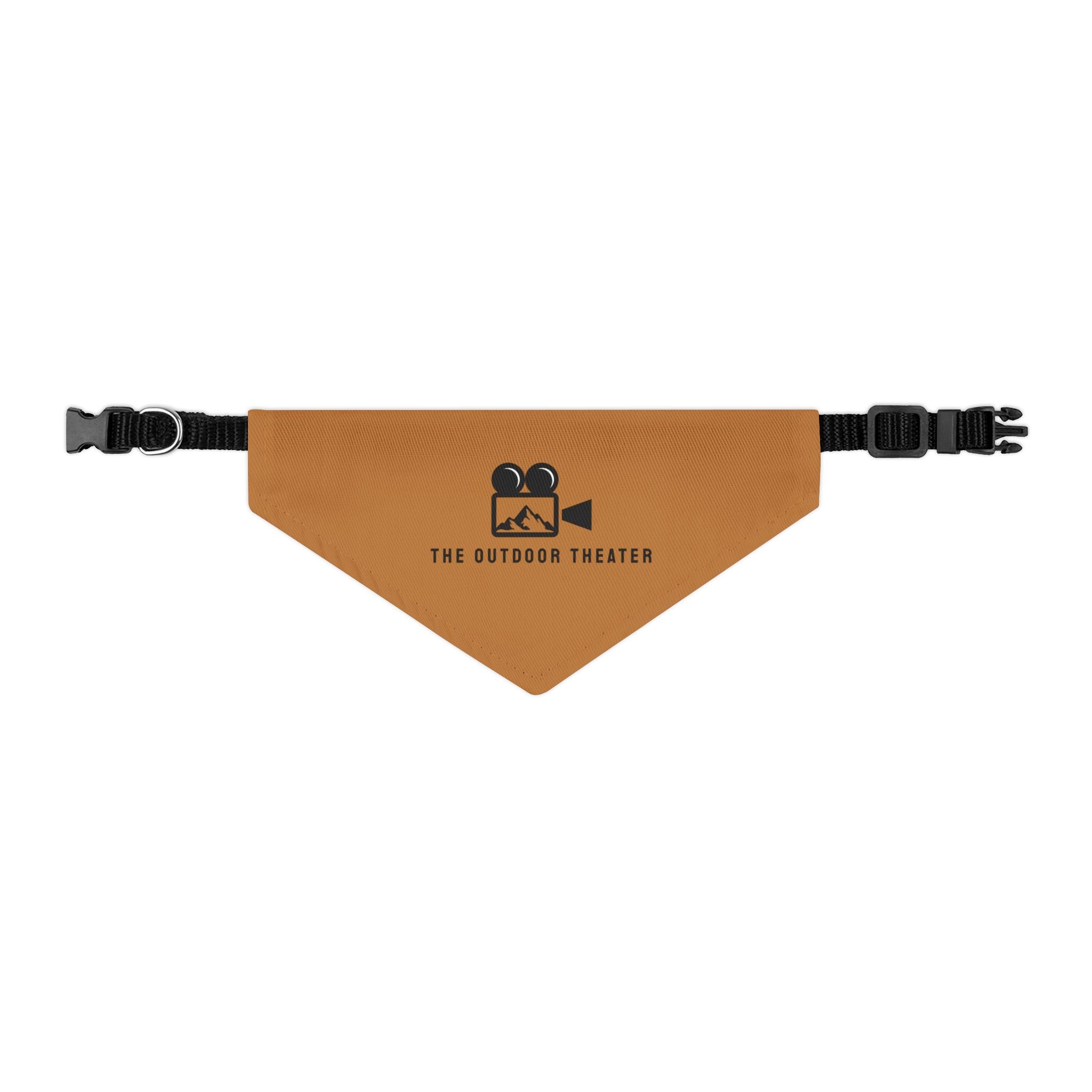 Outdoor Theater Logo Pet Bandana with Buckle Collar - Light Brown