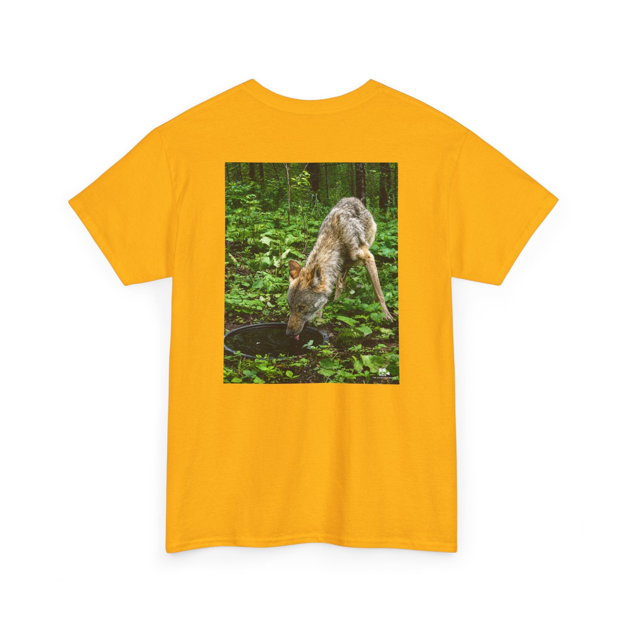 Wolf Drinking Graphic Tee - Adult Unisex T-Shirt - The Outdoor Theater