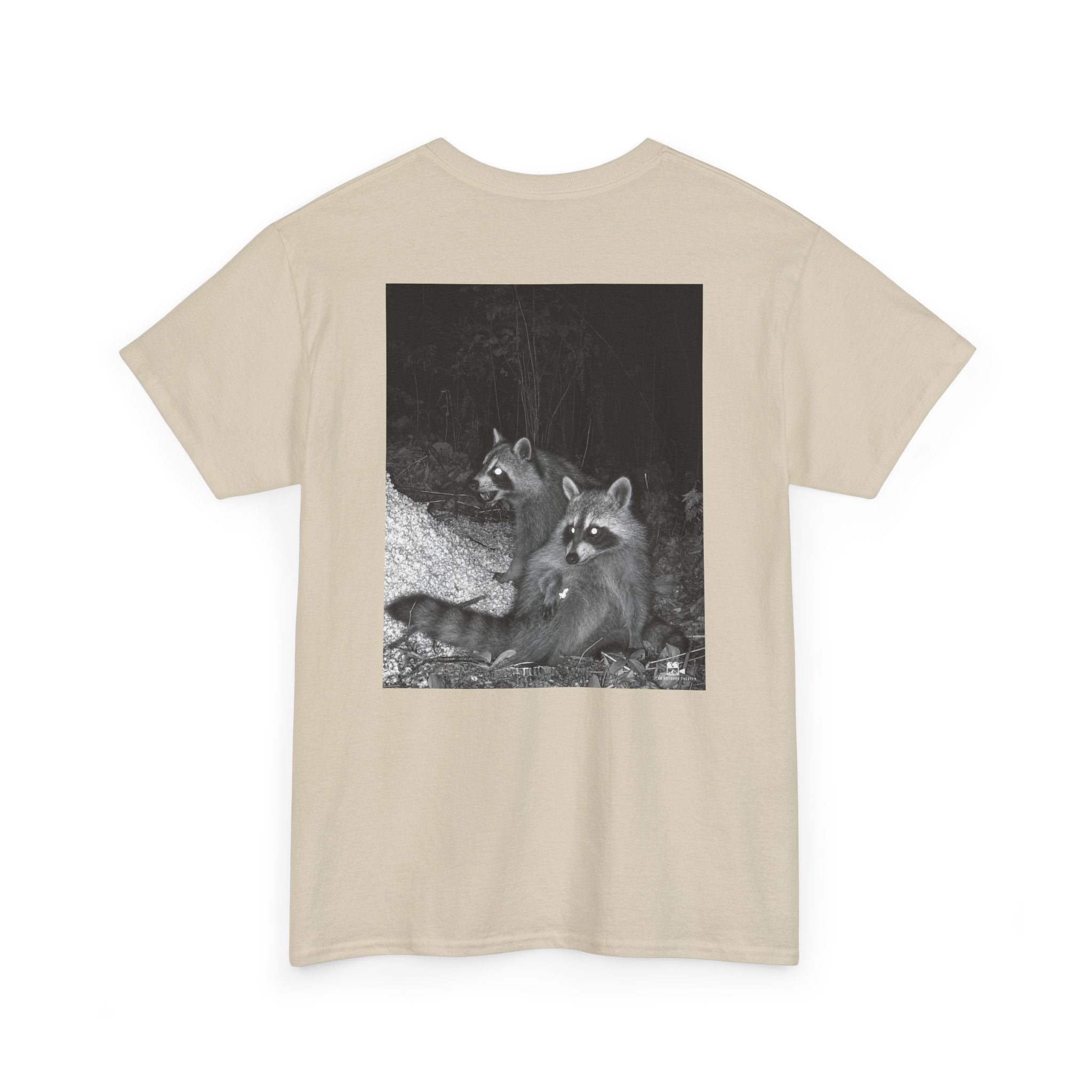 Raccoon Popcorn Party Graphic Tee - Adult Unisex T-Shirt - The Outdoor Theater
