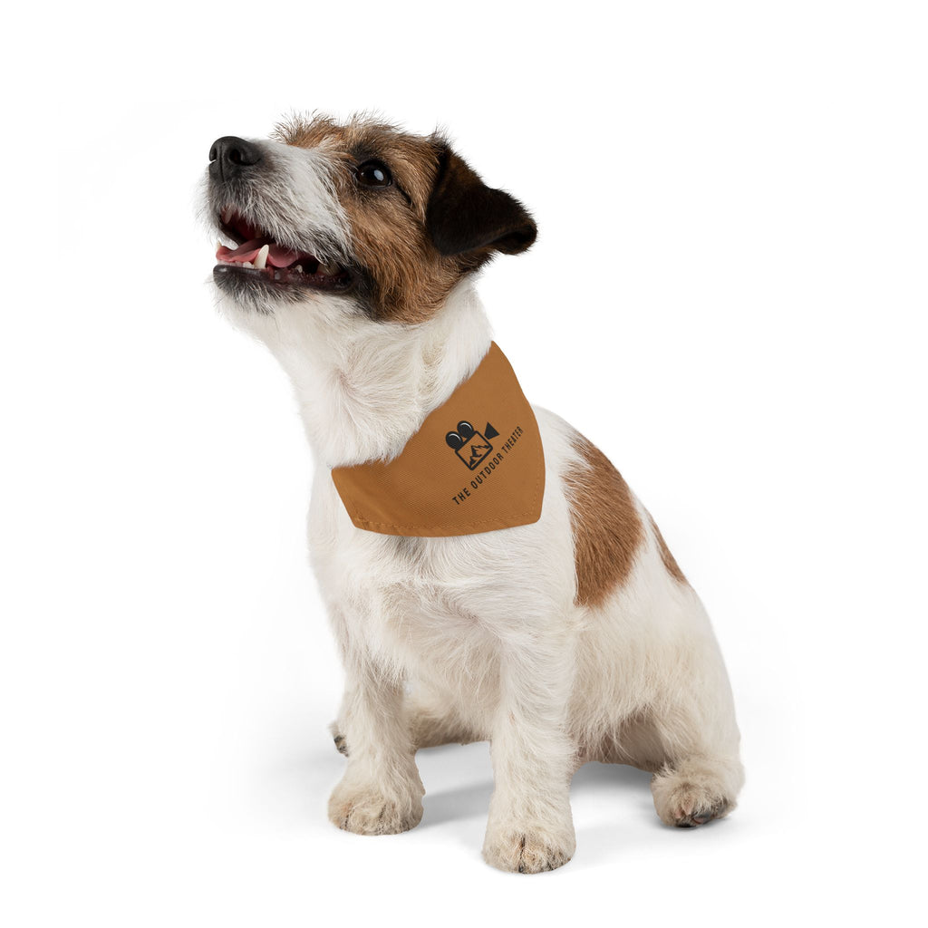 Outdoor Theater Logo Pet Bandana with Buckle Collar - Light Brown