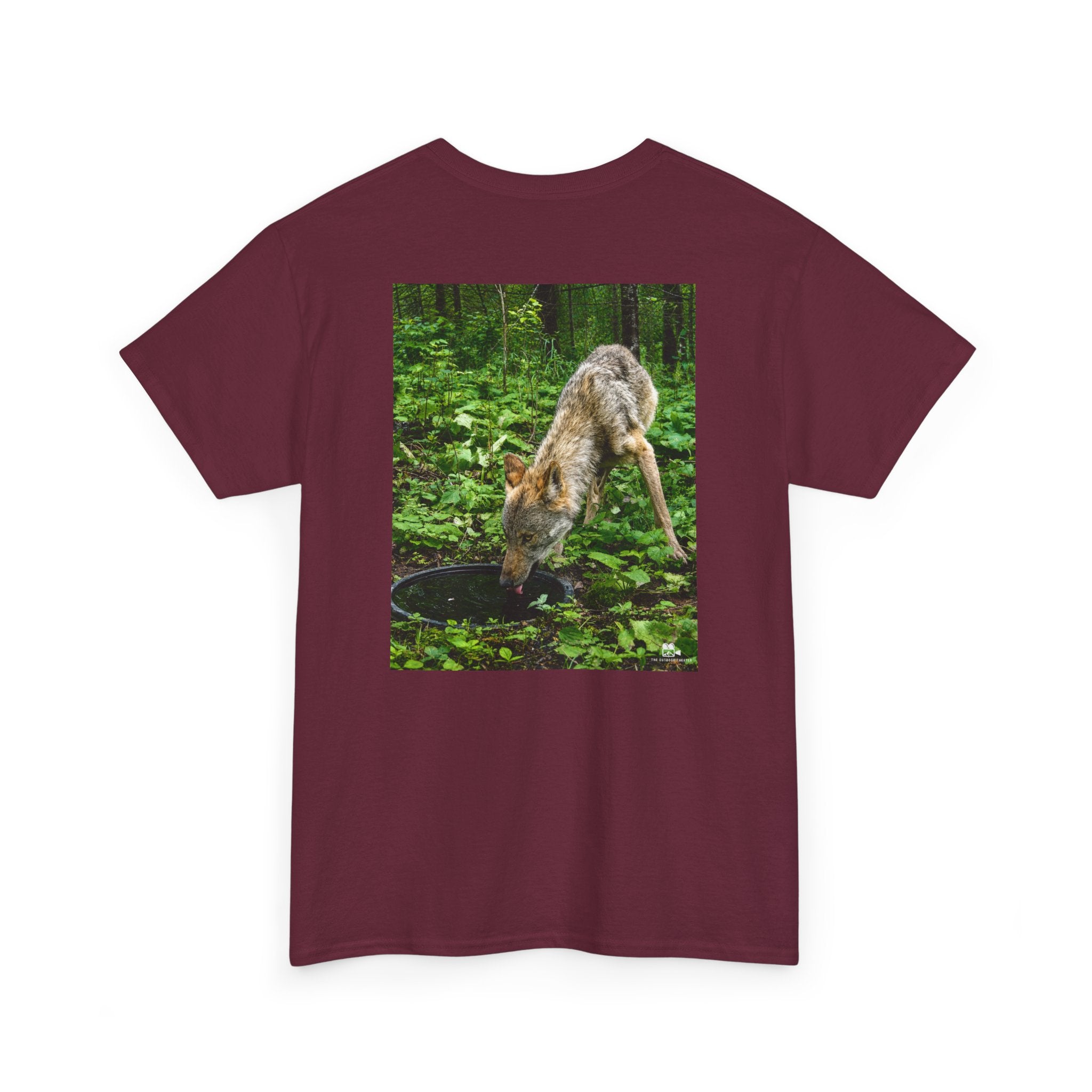 Wolf Drinking Graphic Tee - Adult Unisex T-Shirt - The Outdoor Theater