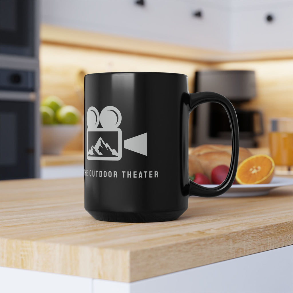 Outdoor Theater Logo Mug - Black 15oz Ceramic Logo Mug