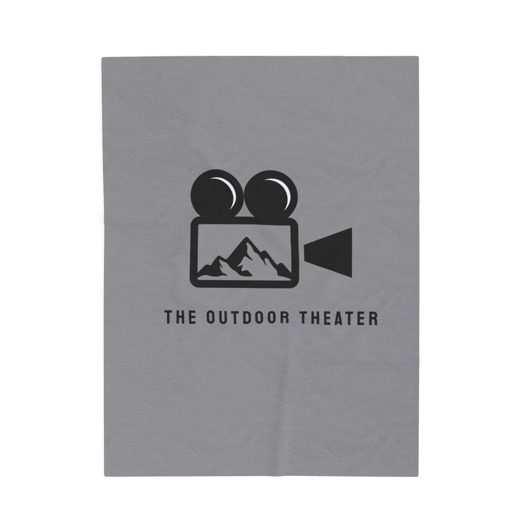 Outdoor Theater Velveteen Plush Blanket - Gray Logo Blanket