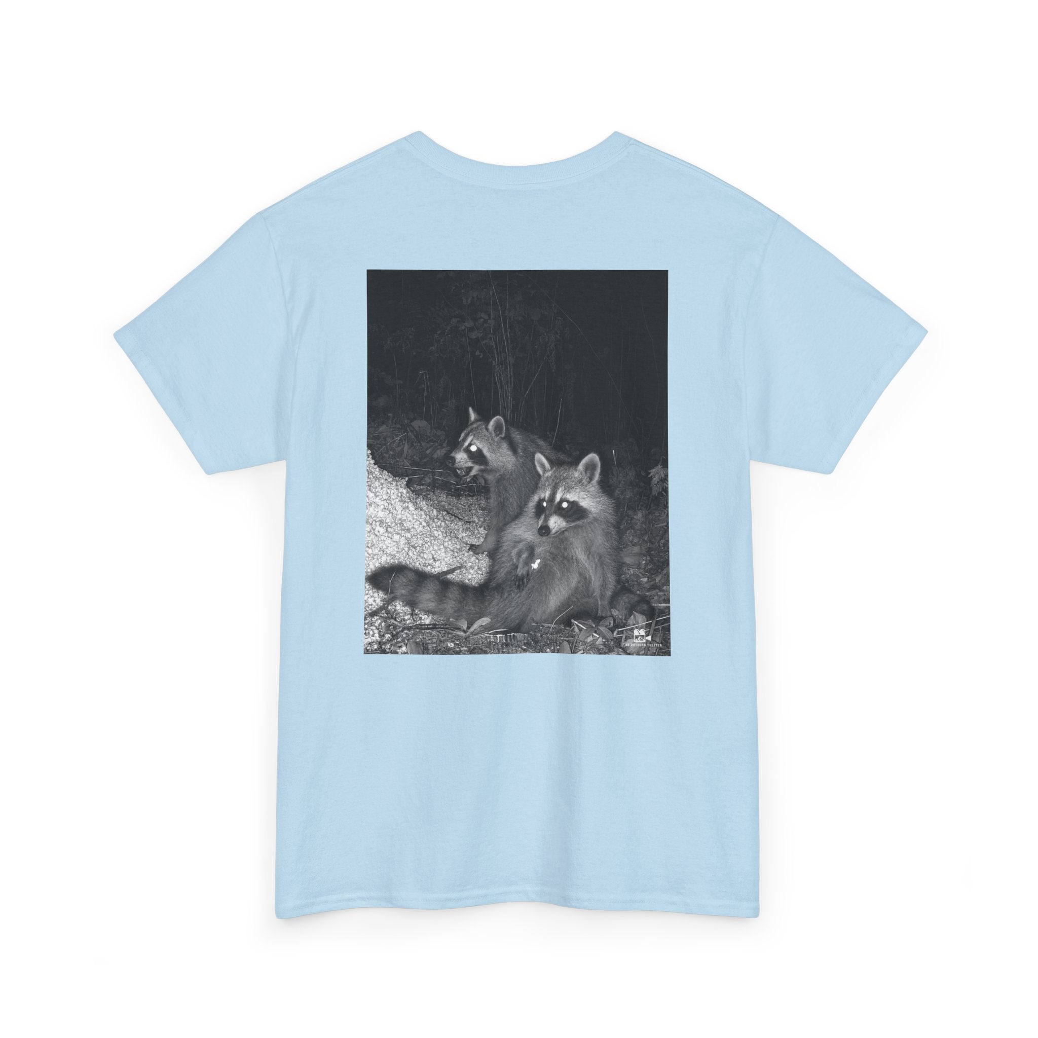 Raccoon Popcorn Party Graphic Tee - Adult Unisex T-Shirt - The Outdoor Theater