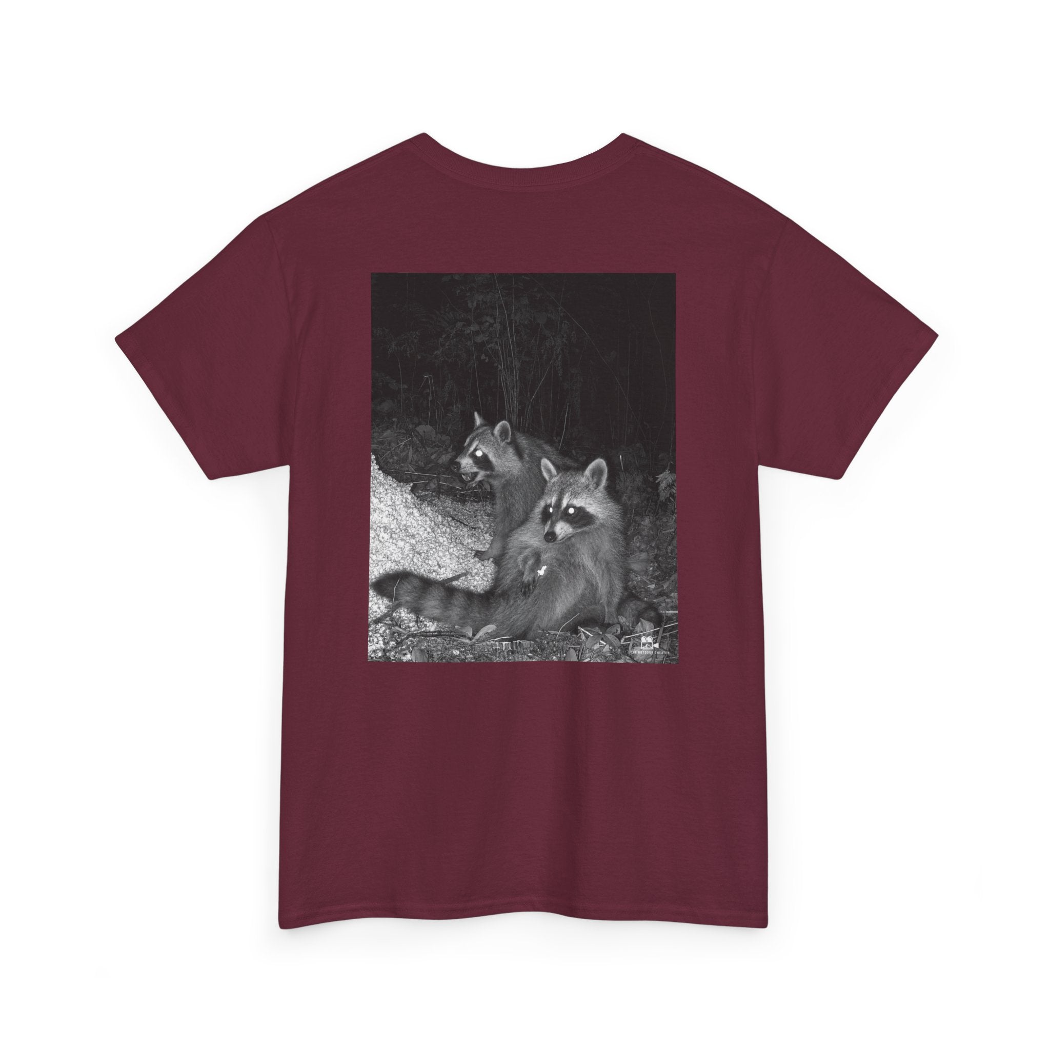 Raccoon Popcorn Party Graphic Tee - Adult Unisex T-Shirt - The Outdoor Theater