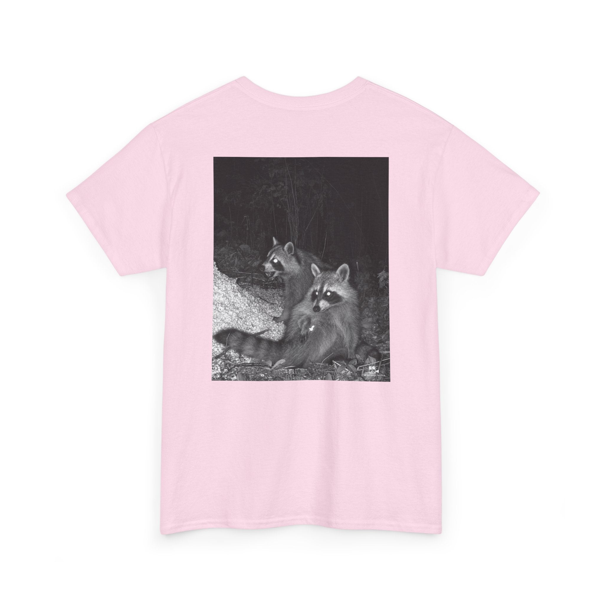 Raccoon Popcorn Party Graphic Tee - Adult Unisex T-Shirt - The Outdoor Theater