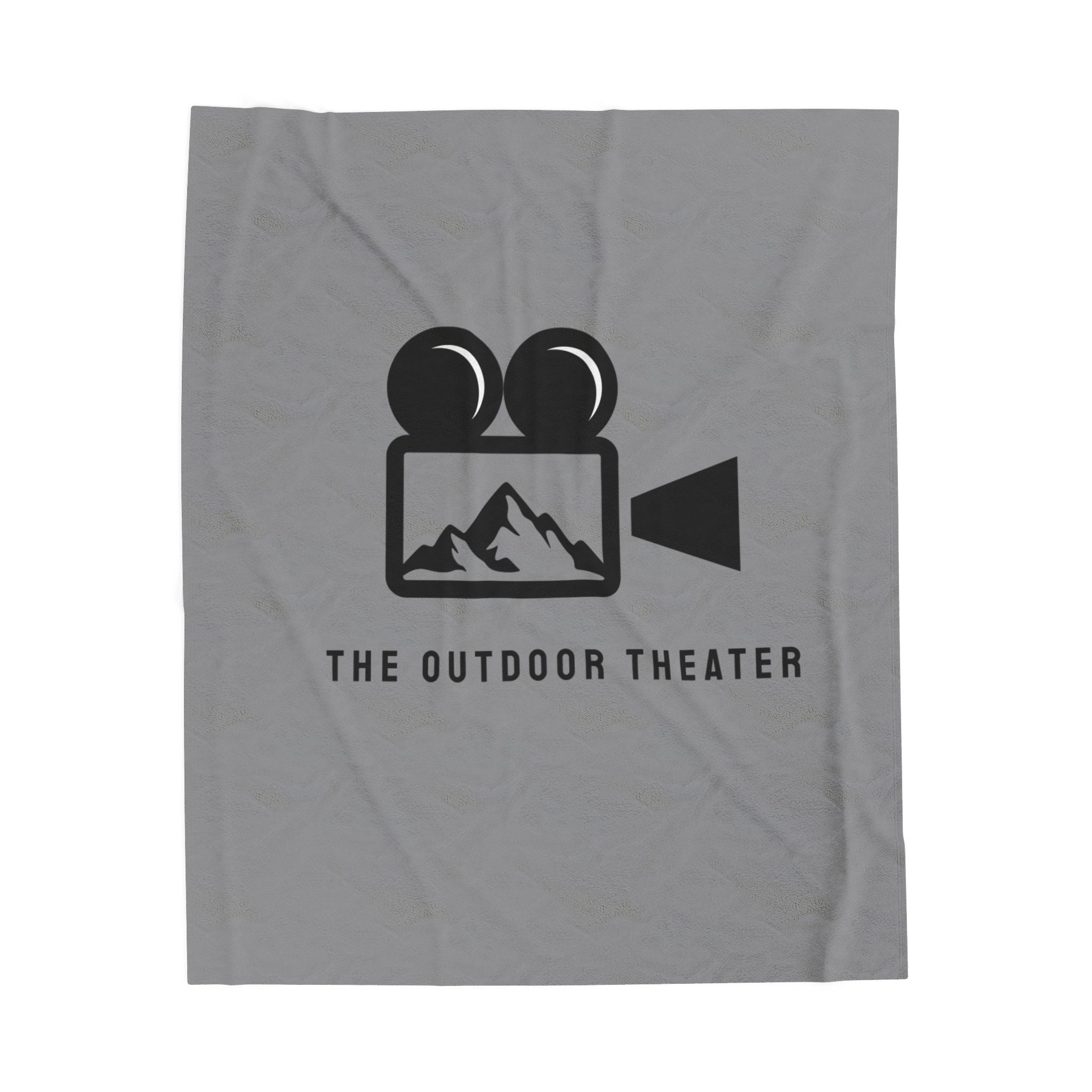 Outdoor Theater Velveteen Plush Blanket - Gray Logo Blanket