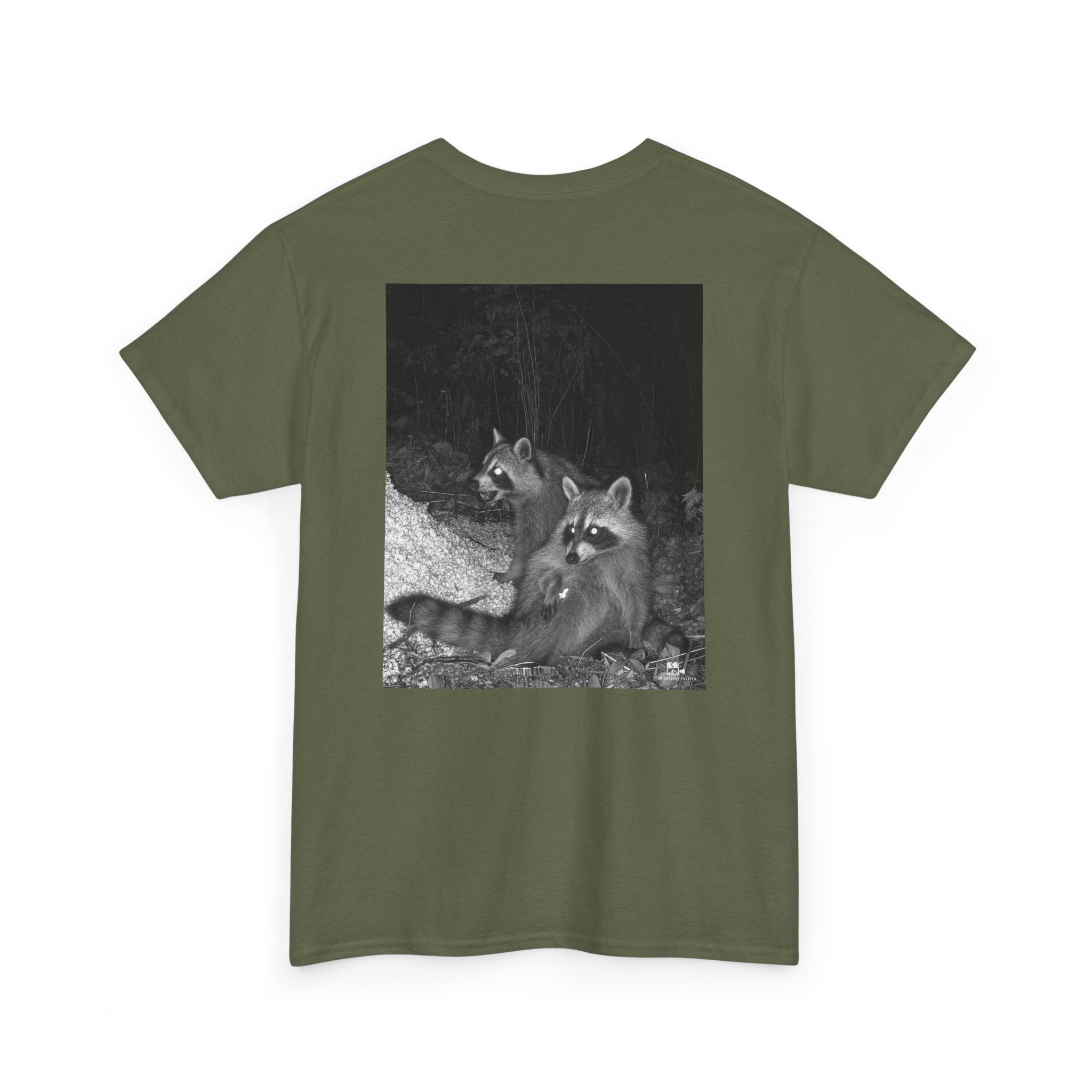 Raccoon Popcorn Party Graphic Tee - Adult Unisex T-Shirt - The Outdoor Theater