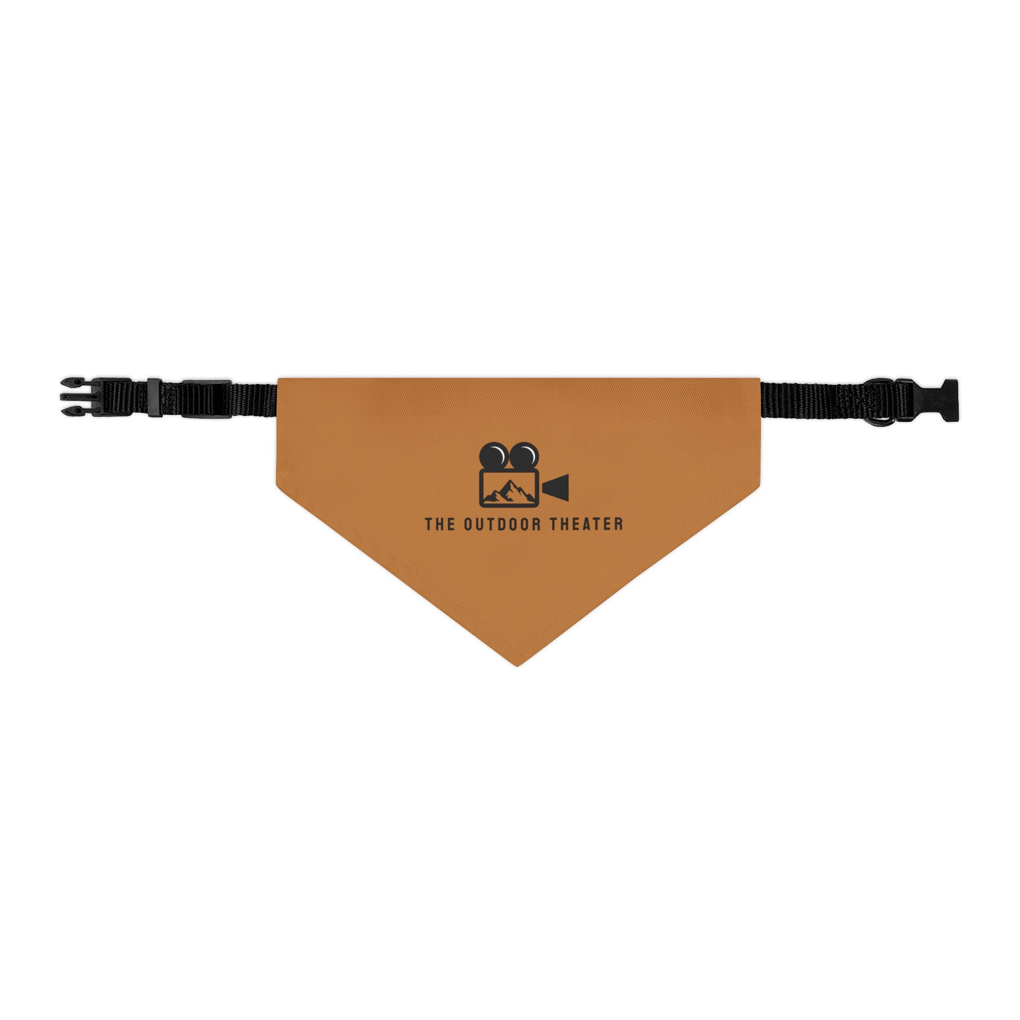 Outdoor Theater Logo Pet Bandana with Buckle Collar - Light Brown