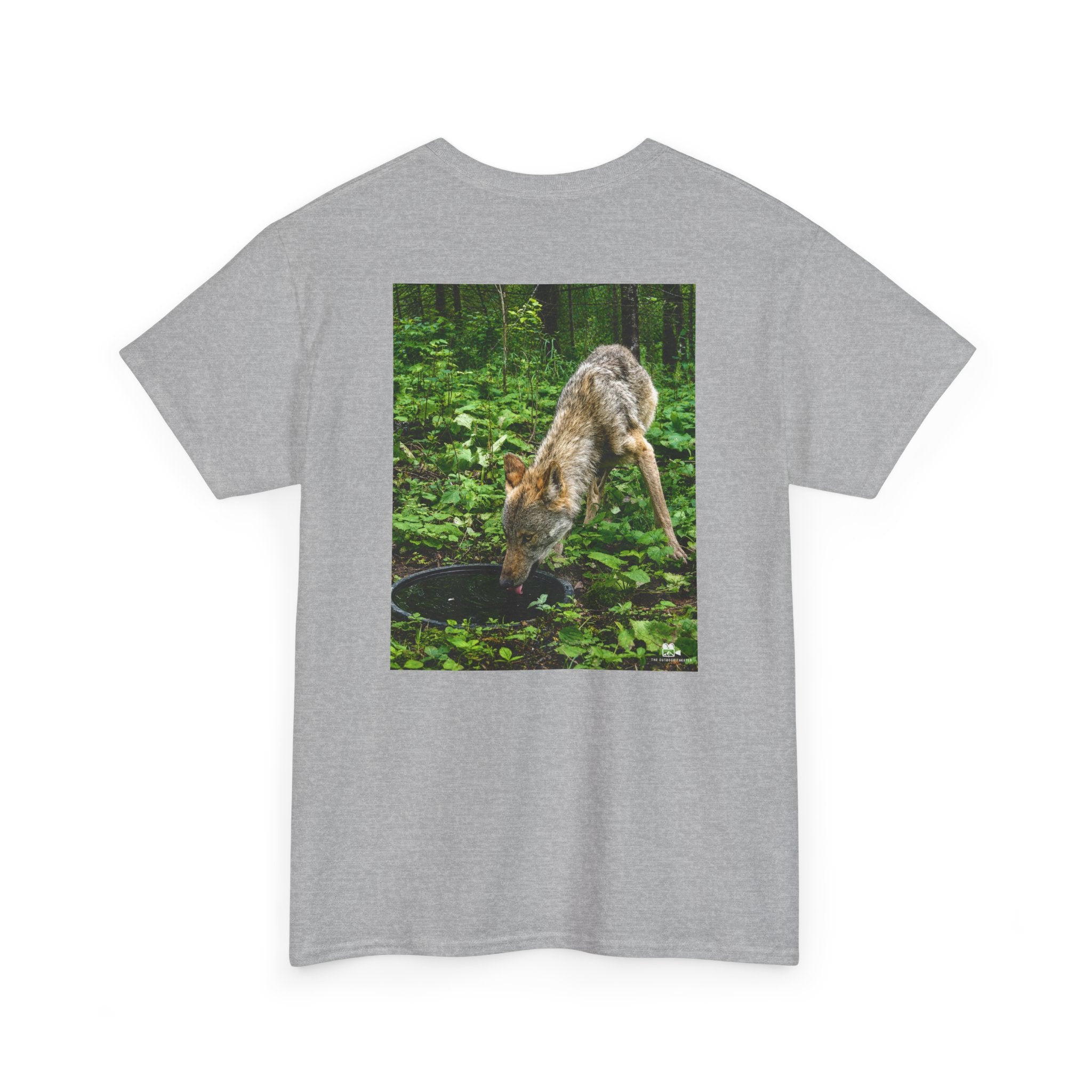 Wolf Drinking Graphic Tee - Adult Unisex T-Shirt - The Outdoor Theater