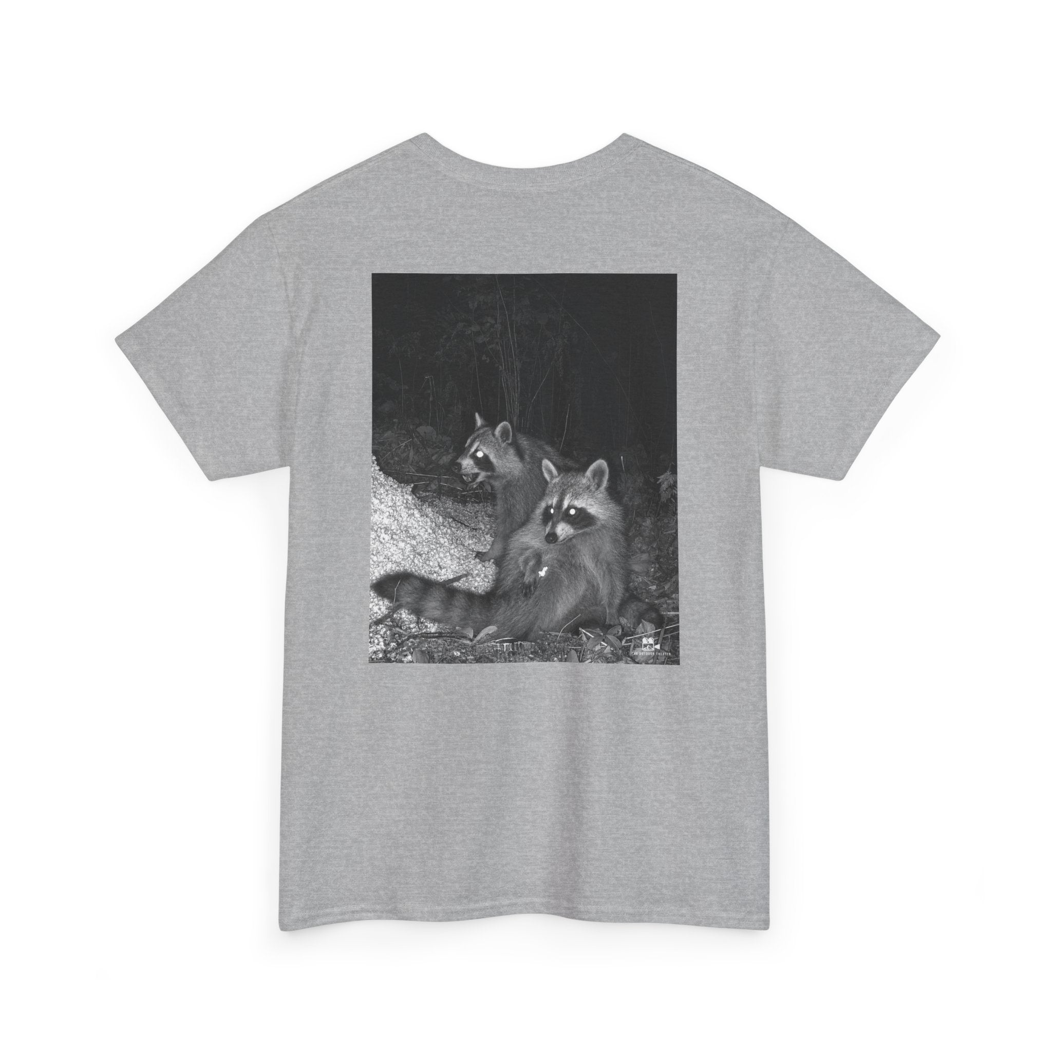 Raccoon Popcorn Party Graphic Tee - Adult Unisex T-Shirt - The Outdoor Theater