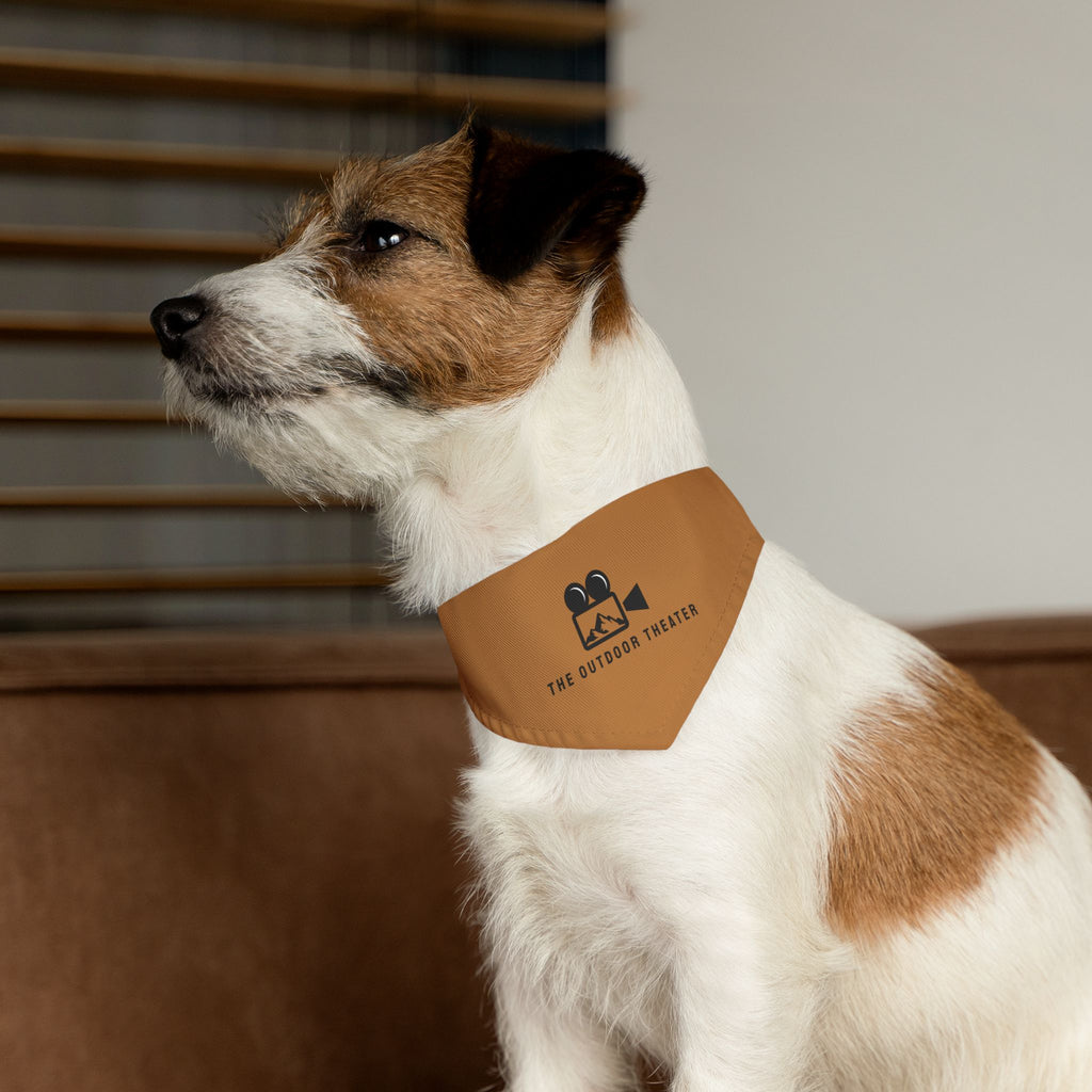 Outdoor Theater Logo Pet Bandana with Buckle Collar - Light Brown