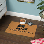 Outdoor Theater Logo Pet Food Mat - Pet Feeding Station - Dog/Cat Dish Mat - Light Brown