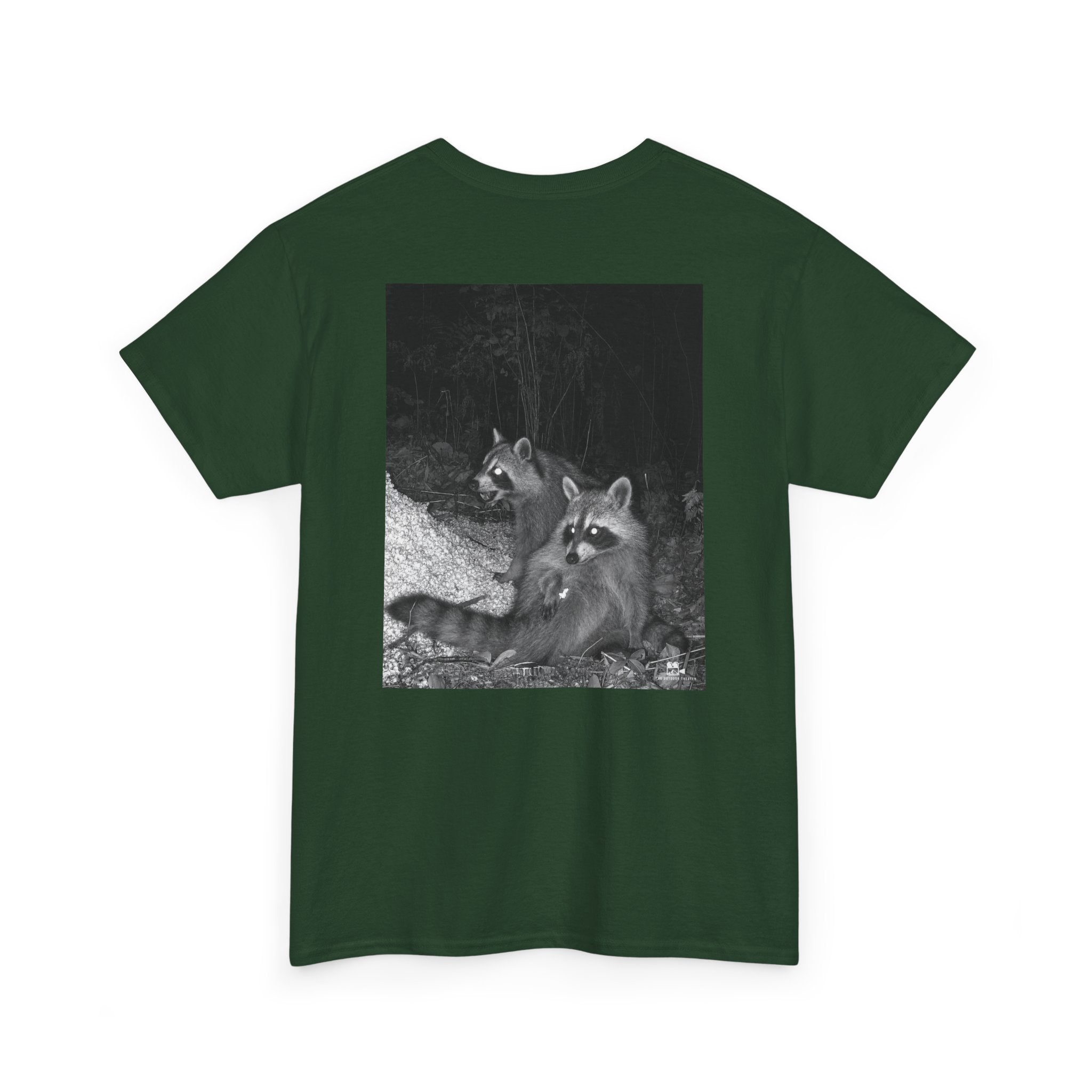 Raccoon Popcorn Party Graphic Tee - Adult Unisex T-Shirt - The Outdoor Theater