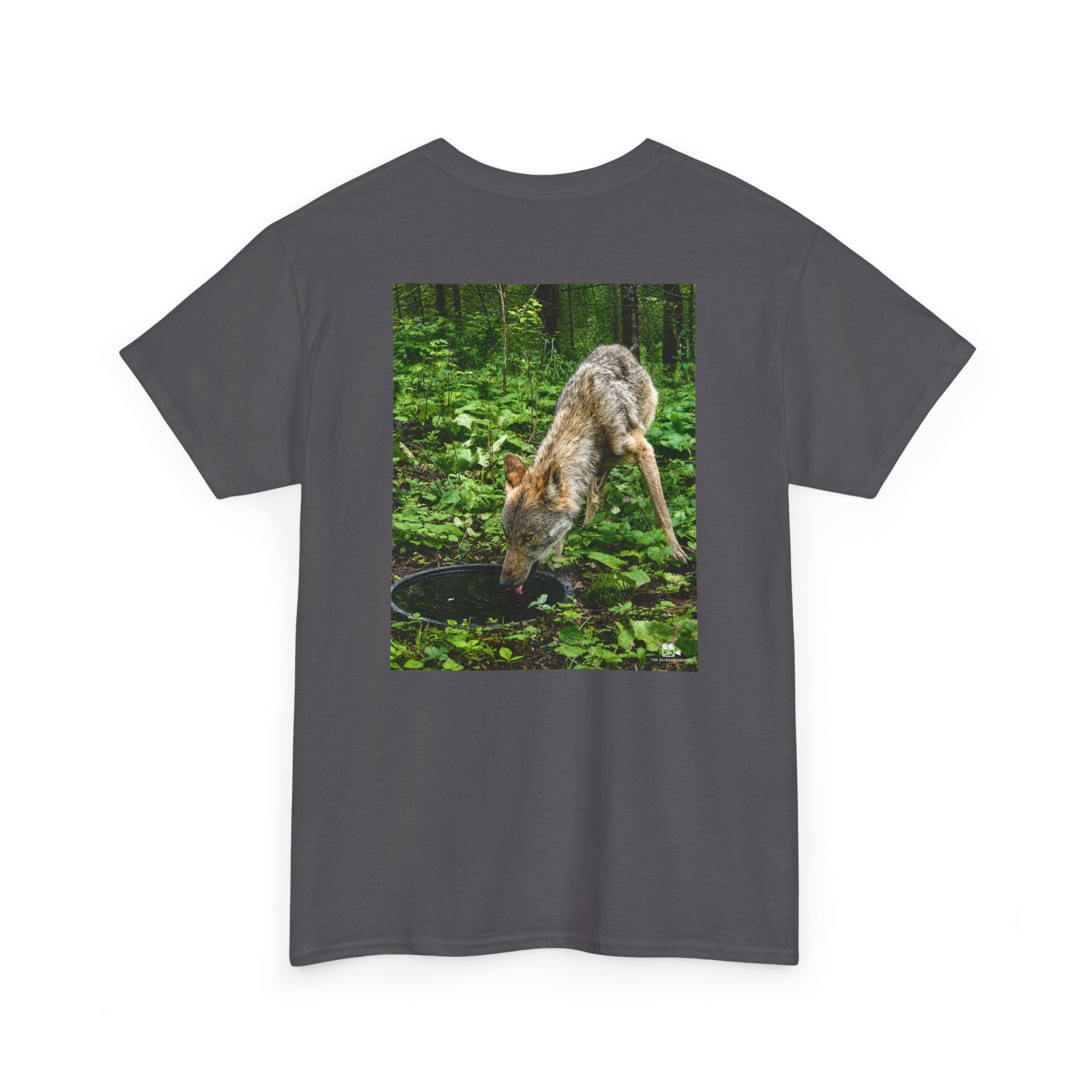 Wolf Drinking Graphic Tee - Adult Unisex T-Shirt - The Outdoor Theater